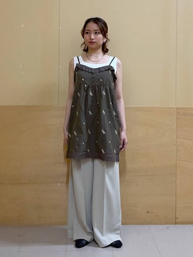 「RAGEBLUE（レイジブルー）のスクエアトゥフラットシューズ（パンプス、その他）」を使った、mirukikukaguさん（レディース・154cm）の夏コーディネート