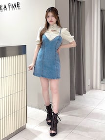 EATME ビジューボタンデコルテリブTOP セール】ビジューボタンデコルテリブTOP（Tシャツ/カットソー）｜EATME