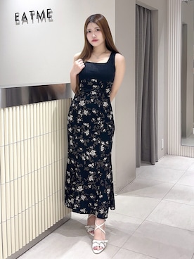 「EATME（イートミー）のアイテム（サンダル）」を使った、寧音さん（レディース・156cm）の夏コーディネート