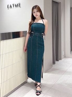 「EATME（イートミー）のアイテム（サンダル）」を使った、寧音さん（レディース・156cm）の夏コーディネート