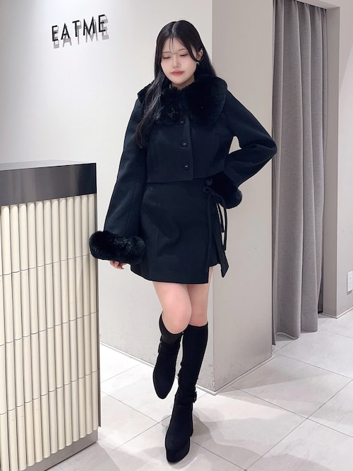 フェイクファーカラージャケット（その他アウター）｜EATME