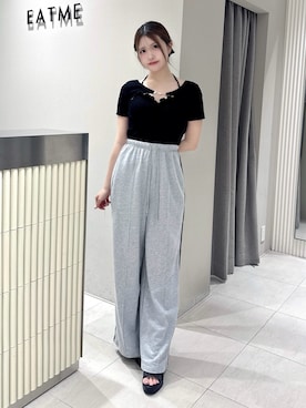 「EATME（イートミー）のアイテム（サンダル）」を使った、寧音さん（レディース・156cm）の夏コーディネート