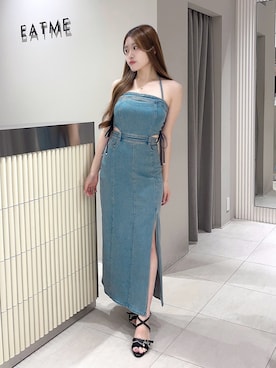 「EATME（イートミー）のアイテム（サンダル）」を使った、寧音さん（レディース・156cm）の夏コーディネート