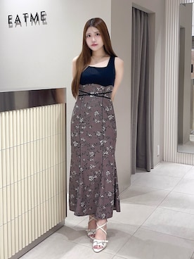 「EATME（イートミー）のアイテム（サンダル）」を使った、寧音さん（レディース・156cm）の夏コーディネート