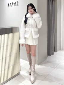 フェイクファーカラーベルトジャケット｜イートミー（EATME）公式通販