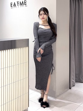 「EATME（イートミー）のアイテム」を使った、寧音さん（レディース・156cm）の春コーディネート