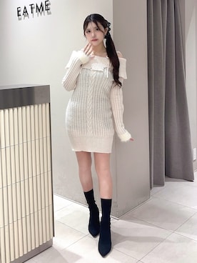 「ガーリーコーデ」｜「アイテム（ブーツ）」を使った、寧音さん（レディース・156cm）の秋コーディネート