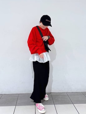 「LAKOLE（ラコレ）のアイテム（キャップ）」を使った、jump18さん（レディース・150cm）の春コーディネート