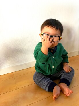 「Birthday（バースデイ）のアイテム（トップス、ブルー系）」を使った、なおちん..☺︎꒡̈⃝さん（キッズ・80cm）の秋コーディネート