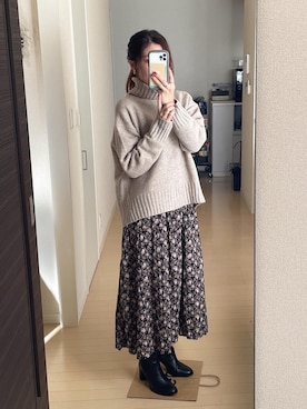 「NANO universe（ナノユニバース）のアイテム（ブーツ）」を使った、gumi76さん（レディース・161cm）の秋コーディネート