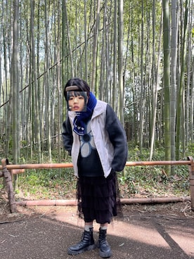 「アイテム（ジャケット/アウター、シルバー系）」を使った、Hanaさん（レディース・164cm）の秋コーディネート