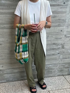 「アイテム（デジタル腕時計、ホワイト系）」を使った、ユイイムニダさん（レディース・163cm）の秋コーディネート