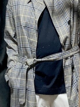 「no brand（ノーブランド）のアイテム（トレンチコート）」を使った、kadoeさん（メンズ・168cm）の春コーディネート