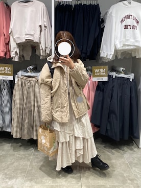 「SLURR（スラ―）のアイテム（ブルゾン）」を使った、あやこさん（レディース・152cm）の冬コーディネート