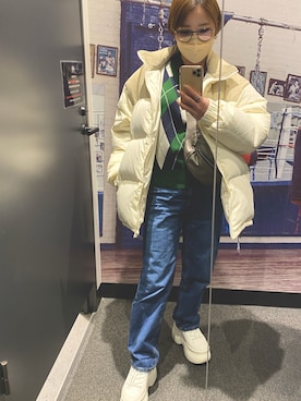 「jouetie（ジュエティ）のアイテム（ダウンジャケット/コート）」を使った、にこさん（レディース・150cm）の冬コーディネート