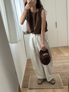 「NOGLE（ノグル）のアイテム（キャップ）」を使った、maaさん（レディース・158cm）の秋コーディネート