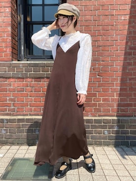 「OVERRIDE」｜「アイテム（キャスケット）」を使った、zumiさん（レディース・160cm）の夏コーディネート