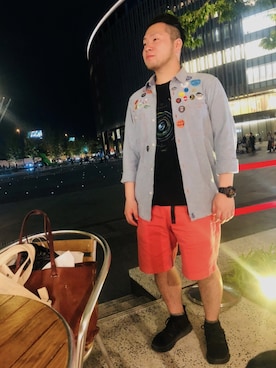 「アイテム（シャツ/ブラウス）」を使った、ウェザーさん（メンズ・166cm）の夏コーディネート