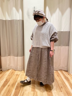 「サマンサモスモス」｜「アイテム（シャツワンピース）」を使った、おみずさん（レディース・152cm）の春コーディネート
