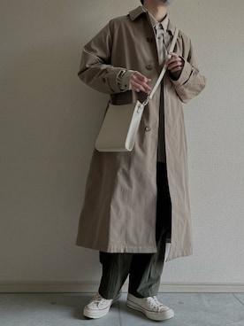 「大学生コーデ」｜「アイテム（ステンカラーコート）」を使った、rakuwear2002さん（メンズ・172cm）の春コーディネート