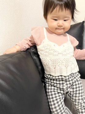 「ZOZOKIDSDAY」｜「アイテム（ベスト）」を使った、・.＊Hazyu＊.・さん（キッズ・70cm）の春コーディネート