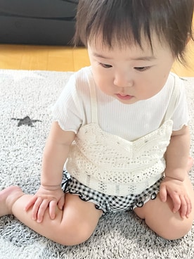 「ZOZOKIDSDAY」｜「アイテム（ベスト）」を使った、・.＊Hazyu＊.・さん（キッズ・70cm）の春コーディネート