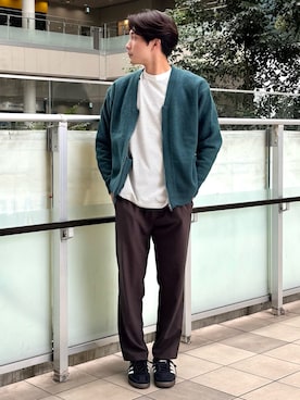 「アイテム（カーディガン/ボレロ）」を使った、ゆうすけさん（メンズ・180cm）の秋コーディネート