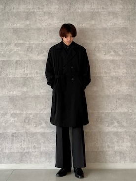 「tk.TAKEO KIKUCHI（ティーケータケオキクチ）のアイテム（トレンチコート）」を使った、Harutoさん（メンズ・180cm）の秋コーディネート