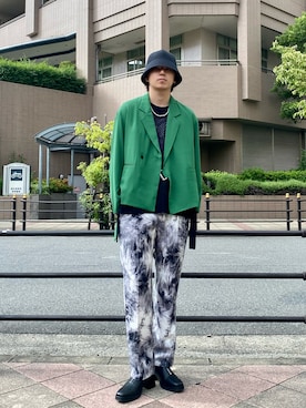 「tk.TAKEO KIKUCHI（ティーケータケオキクチ）のアイテム（帽子）」を使った、Harutoさん（メンズ・180cm）の秋コーディネート