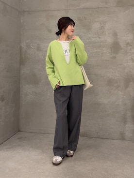 「アイテム（スラックス）」を使った、asaminさん（レディース・158cm・30代）の秋コーディネート