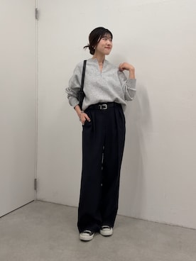 「アイテム（スラックス）」を使った、asaminさん（レディース・158cm・30代）の秋コーディネート