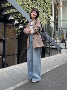 「PAPILLONNER（パピヨネ）のアイテム」を使った、asaminさん（レディース・158cm）の冬コーディネート