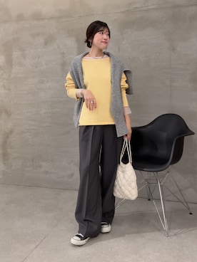 「COLLAGE GALLARDAGALANTE（コラージュガリャルダガランテ）のルーズスウェット（スウェット）」を使った、asaminさん（レディース・158cm・30代）の秋コーディネート