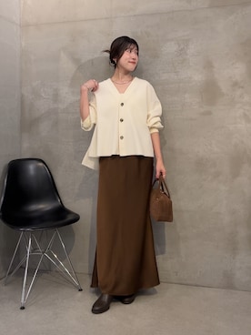 「アイテム（スカート）」を使った、asaminさん（レディース・158cm・30代）の秋コーディネート