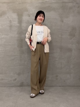 「アイテム（スラックス）」を使った、asaminさん（レディース・158cm・30代）の秋コーディネート