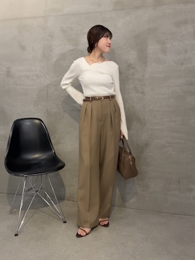 「アイテム（スラックス）」を使った、asaminさん（レディース・158cm・30代）の夏コーディネート