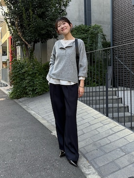 「アイテム（スラックス）」を使った、asaminさん（レディース・158cm・30代）の秋コーディネート