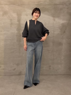 「アイテム（ニット/セーター）」を使った、asaminさん（レディース・158cm・30代）の秋コーディネート