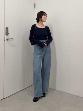 「アイテム（ニット/セーター）」を使った、asaminさん（レディース・158cm・30代）の秋コーディネート