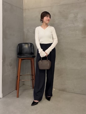 「アイテム（ニット/セーター）」を使った、asaminさん（レディース・158cm・30代）の夏コーディネート