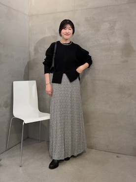 「COLLAGE GALLARDAGALANTE（コラージュガリャルダガランテ）のヤクライクニット/WEB限定カラー展開（ニット/セーター）」を使った、asaminさん（レディース・158cm）の秋コーディネート