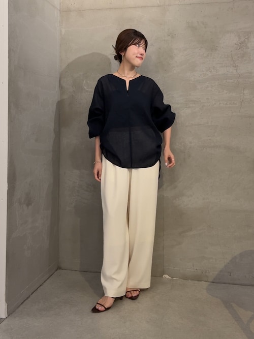 COLLAGE GALLARDAGALANTE 　ジップドロストシアーブラウス ジップドロストシアーブラウス/WEB限定（シャツ/ブラウス