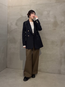 「アイテム（チノパンツ）」を使った、asaminさん（レディース・158cm・30代）の冬コーディネート