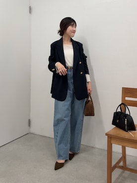 「アイテム（テーラードジャケット）」を使った、asaminさん（レディース・158cm・30代）の秋コーディネート