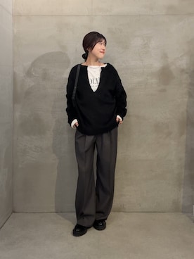 「アイテム（スラックス）」を使った、asaminさん（レディース・158cm・30代）の秋コーディネート