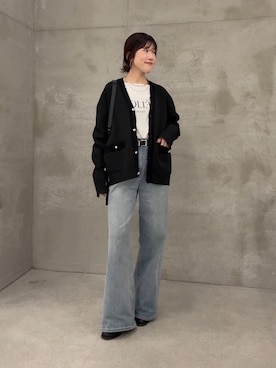 「アイテム（カーディガン/ボレロ）」を使った、asaminさん（レディース・158cm・30代）の秋コーディネート