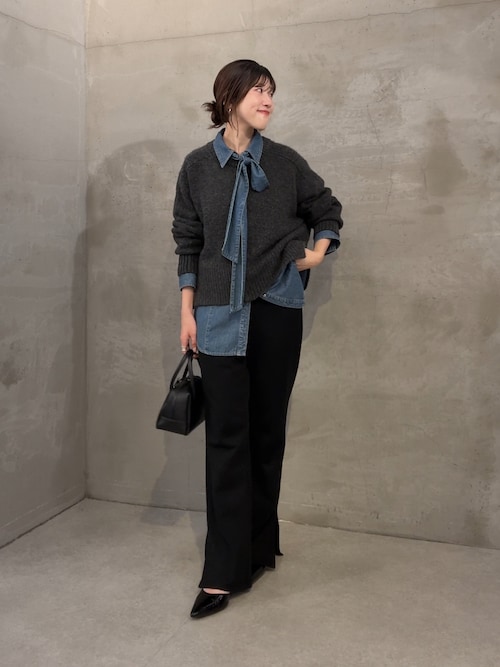 美品 コラージュガリャルダガランテ Q.anos ボウタイデニムシャツ 美品 コラージュガリャルダガランテ Q.anos ボウタイデニムシャツ