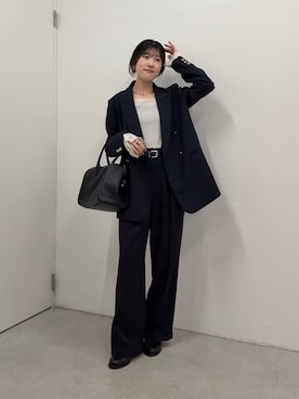 「アイテム（スラックス）」を使った、asaminさん（レディース・158cm・30代）の秋コーディネート