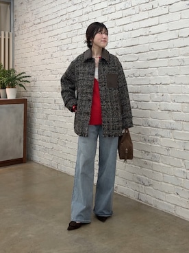 「アイテム（ボストンバッグ）」を使った、asaminさん（レディース・158cm・30代）の秋コーディネート