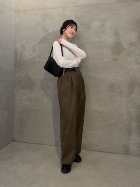 「アイテム（チノパンツ）」を使った、asaminさん（レディース・158cm・30代）の秋コーディネート